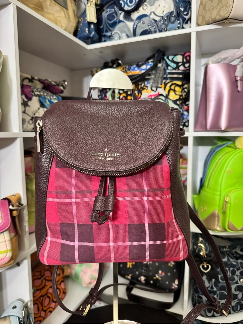 Kate Spade New York Leila medium flap backpack Kate Spade New York Leila Med Flap Backpack Purse Brown  main image 4